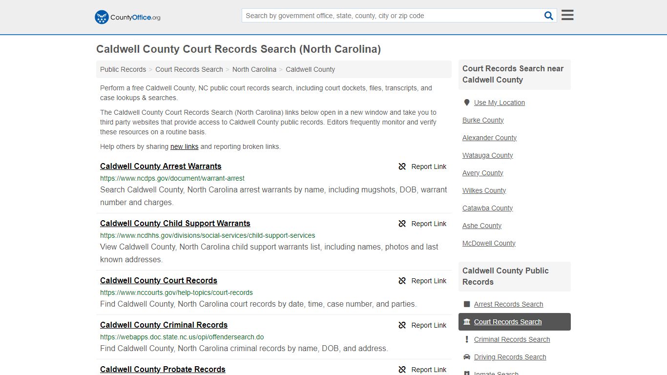 Caldwell County Court Records Search (North Carolina) - County Office