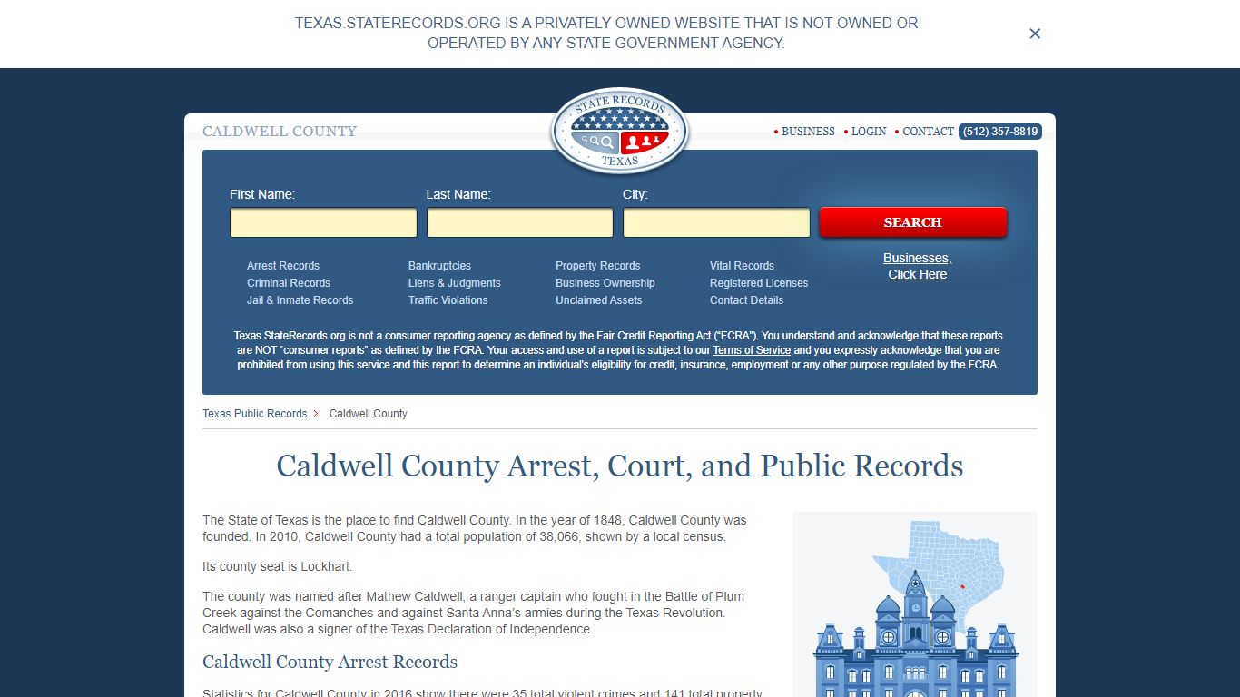 Caldwell County Arrest, Court, and Public Records